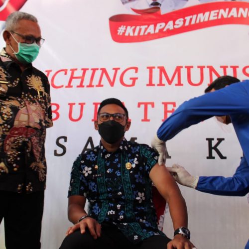 Launching Vaksinasi, Bupati Ajak Masyarakat Tidak Takut di Vaksin